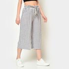 Checks Culottes Fit High Rise Trousers, Black, small image number null