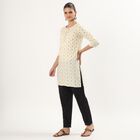Women's Eggshell White Round Neck Printed Kurta, ऑफ व्हाइट, small image number null