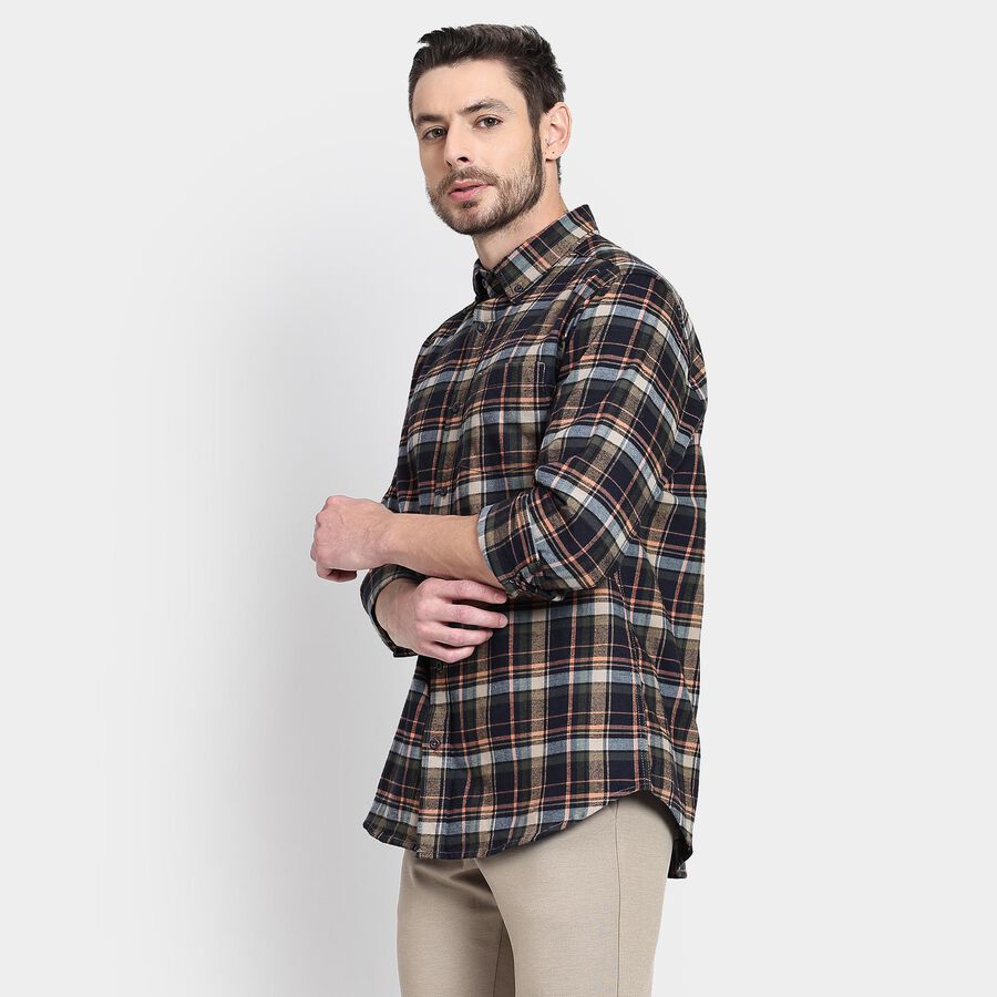 Men's 100% Cotton Casual Shirt, Dark Green, large image number null