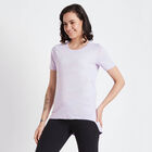 Cotton Solid Round Neck T-Shirt, Lilac, small image number null