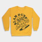 Boys Bright Mustard Yellow Crew Neck Casual Sweatshirt, मस्टर्ड, small image number null