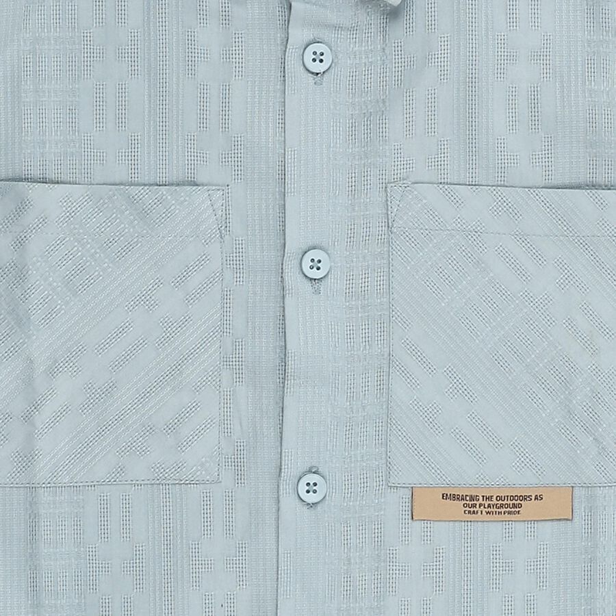 Boys' 100% Cotton Casual Shirt, Light Green, large image number null