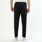 Men's Charcoal Black Tapered Fit Side-Panel Track Pants, Charcoal, small