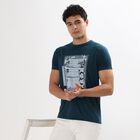 Men's Round Neck Half Sleeves T-Shirt , Teal Blue, small image number null