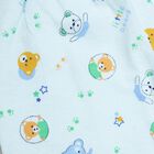 Infants Cotton Printed Night Suit, Aqua, small image number null