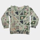Girls' Light Grey Round Neck Regular Top, हल्का ग्रे, small