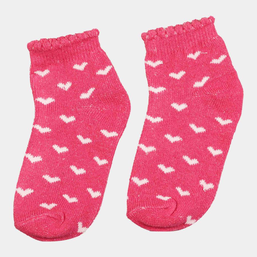 Girls Ankle Basic Socks, Pink, large image number null