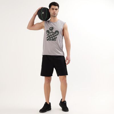 Men's Black Regular Fit Sports Shorts