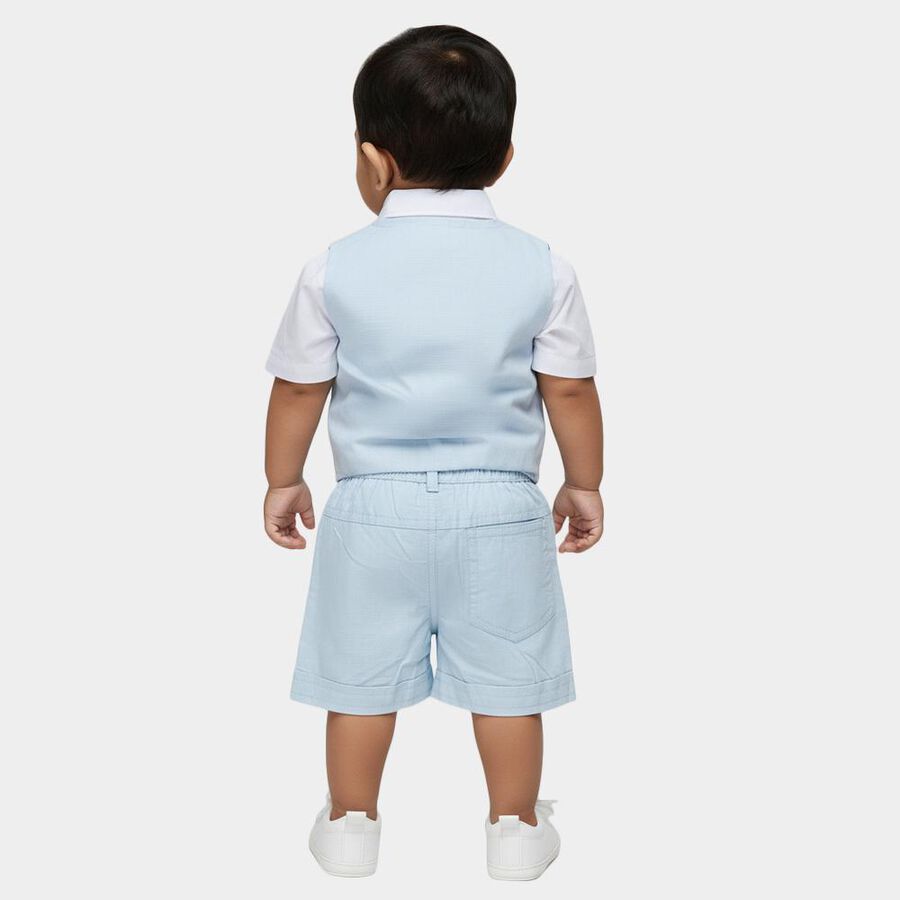 Infants' Light Blue Cotton Collared Formal Baba Suit, Light Blue, large
