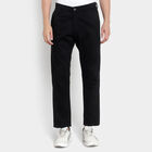 Cross Pocket Slim Fit Trousers, Black, small image number null