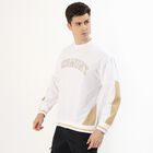 Men's Rich Eggshell White Crew Neck Casual Sweatshirt, सफ़ेद, small image number null