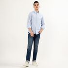 Men's Light Blue Cotton Button Down Casual Shirt, हल्का नीला, small