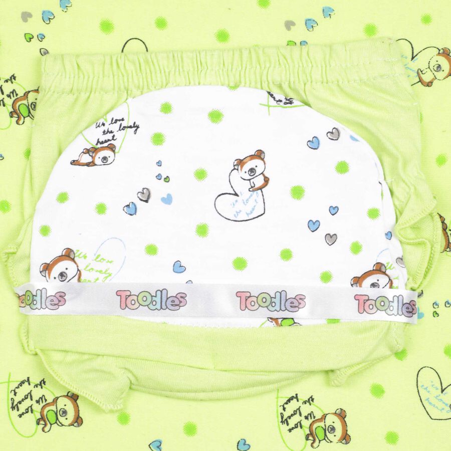 Infants Printed Cotton Baby Gift Set, Light Green, large image number null