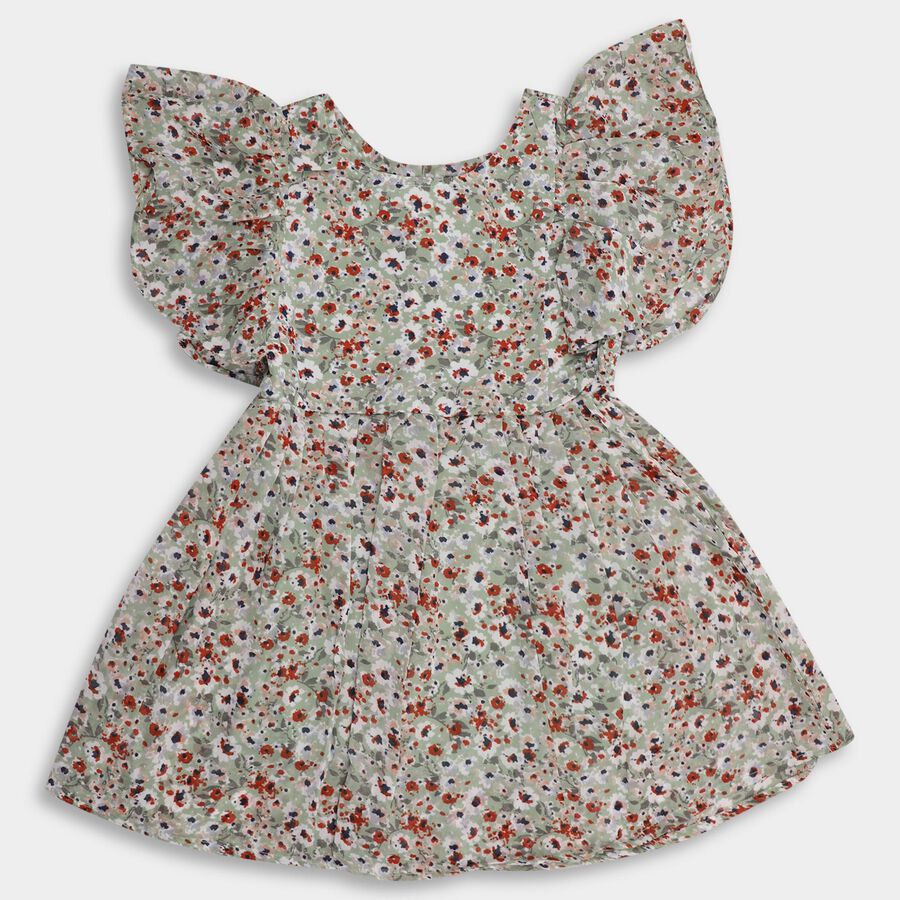 Girls' Frock , हल्का हरा, large