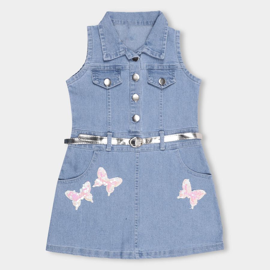 Girls' Frock , Light Blue, large