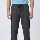 Men's Grey Slim Fit Zip Pocket Track Pants, Dark Grey, small
