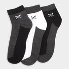 Men's Black and Gray Ankle-Length Cotton Blend Socks, Black, small image number null