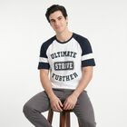 Men's Dark Blue Round Neck Raglan T-Shirt, Dark Blue, small