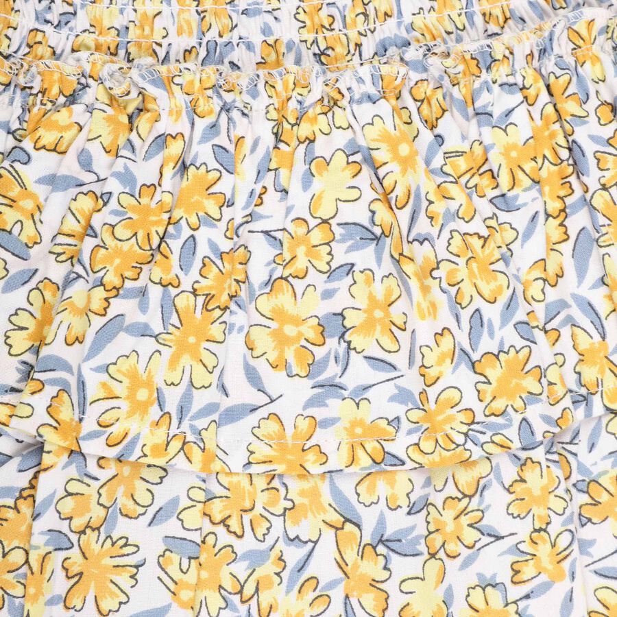 Girls Cotton Skirt, Yellow, large image number null