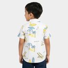 Boys White Cotton Half Sleeve Classic Collar Casual Shirt, White, small