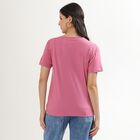 Women's Pink Round Neck Graphic Print T-Shirt, Pink, small image number null