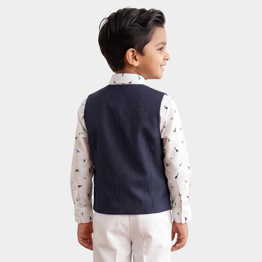 Boys White Cotton Shirt, White, large