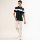 Men's Dark Green Cotton Blend Polo Neck Classic Collared Half Sleeves T-Shirt, Dark Green, small