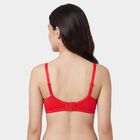 Women's Red Cotton Blend V-Neck Wireless Non-Padded Everyday Bra, Red, small