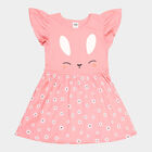 Girls Cotton Frock, Light Pink, small image number null