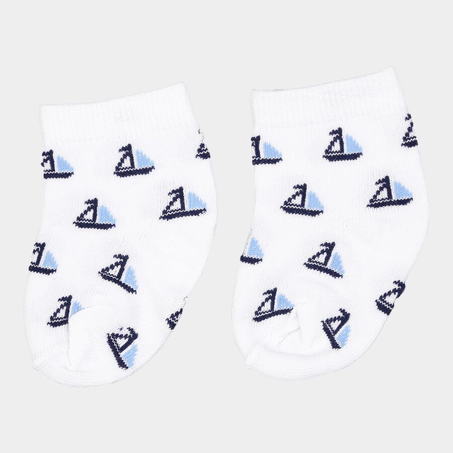 Infants Cotton Stripes Socks, White, large image number null