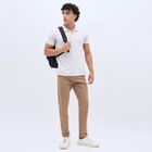 Men's 100% Cotton Cross Pocket Slim Fit Casual Trousers, Khaki, small image number null