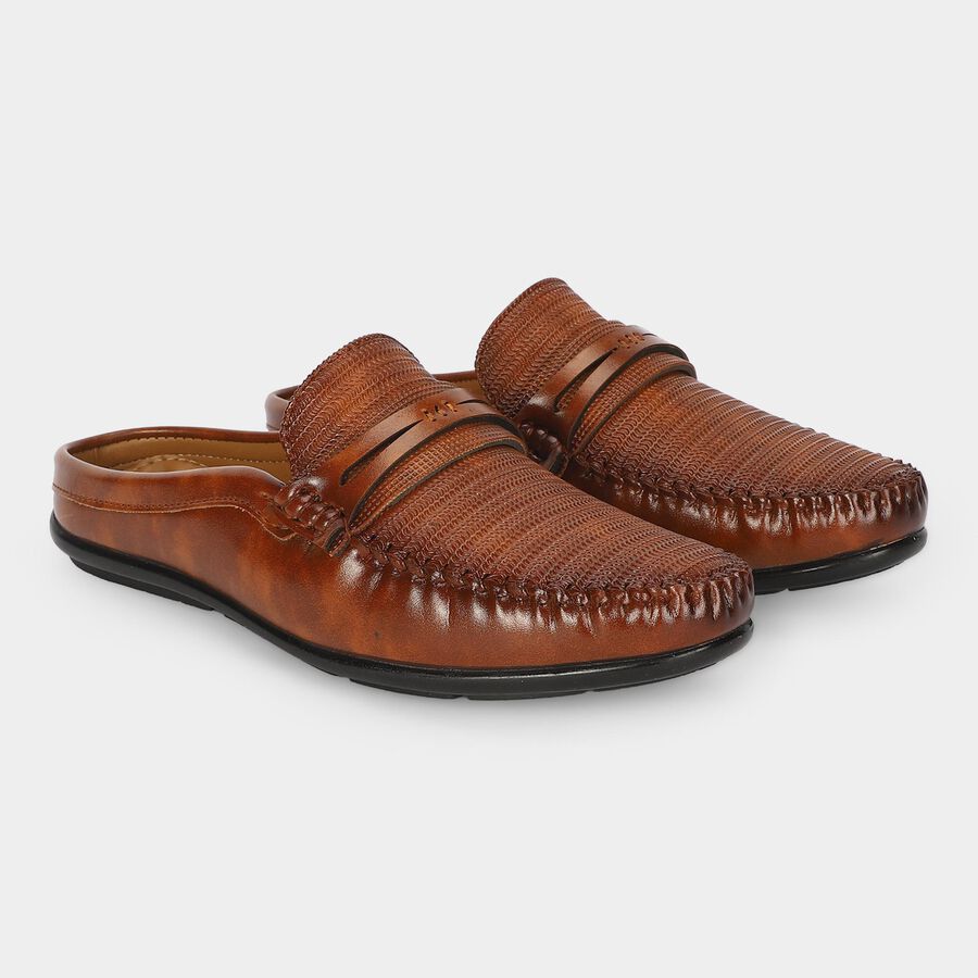 Men's Tan Slip-On Mule Sandals, Tan, large