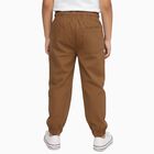 Boys' Light Beige Regular Fit Cotton Trousers, खाकी, small