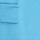 Boys Bright Sky Blue Cotton Blend Cargo Pyjama, टील ब्लू, small image number null