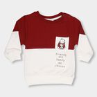 Infants Deep Maroon Crew Neck Casual Sweatshirt, Maroon, small image number null