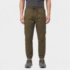 Men's Olive Green Slim Fit Jogger Casual Trousers, ओलिव, small