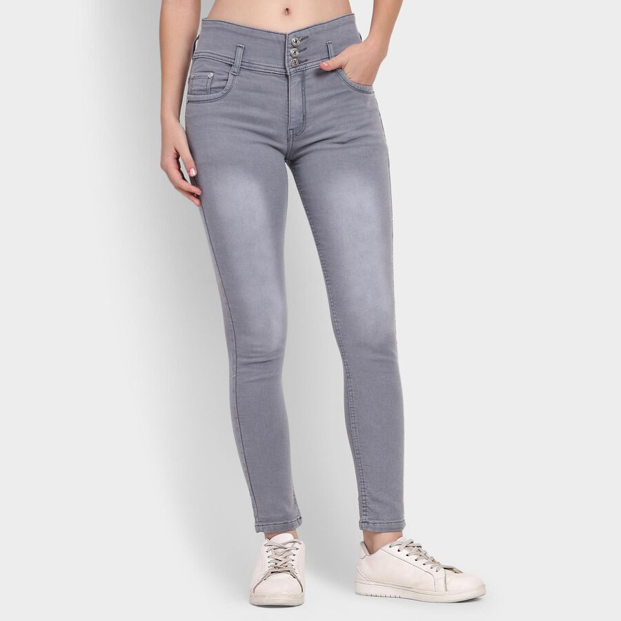 Ladies' Jeans, हल्का ग्रे, large image number null