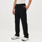 Men's Jet Black Relaxed Fit Logo Detail Track Pants, Black, small image number null