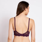 Half Lace Padded Bra, वाइन, small image number null