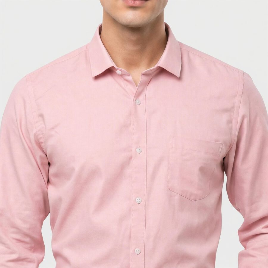Men's Pink Regular Fit Formal Shirt, Light Pink, large