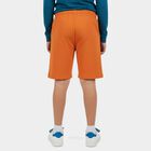 Boys' Orange Cotton Blend Regular Fit Bermuda Shorts, Orange, small