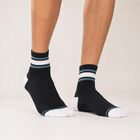 Men's Ankle Length Socks Pack of 3 ( Ecru, Black, Navy ), Black, small