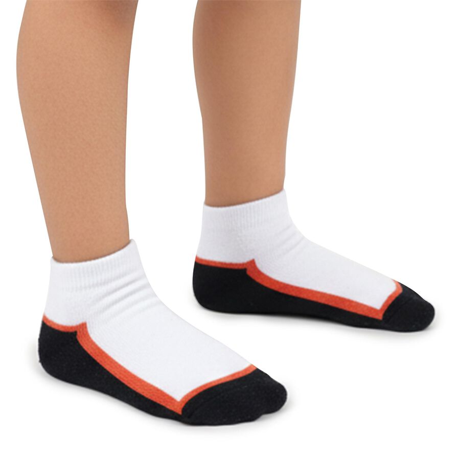 Boys' White and Blue Regular Fit Ankle Length Socks Pack of 2, सफ़ेद, large image number null