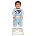 Infants' Light Blue Round Neck Quilted Baba Suit, हल्का नीला, small image number null