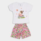 Girls' 100% Cotton Short Set , सफ़ेद, small image number null