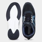 Men's Navy Blue Lace-Up Sneakers, नेवी ब्लू, small