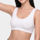 Women's White Scoop Neck Bralette Bra, White, small