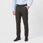 Men's Black Slim Fit Checked Formal Trousers, Black, small