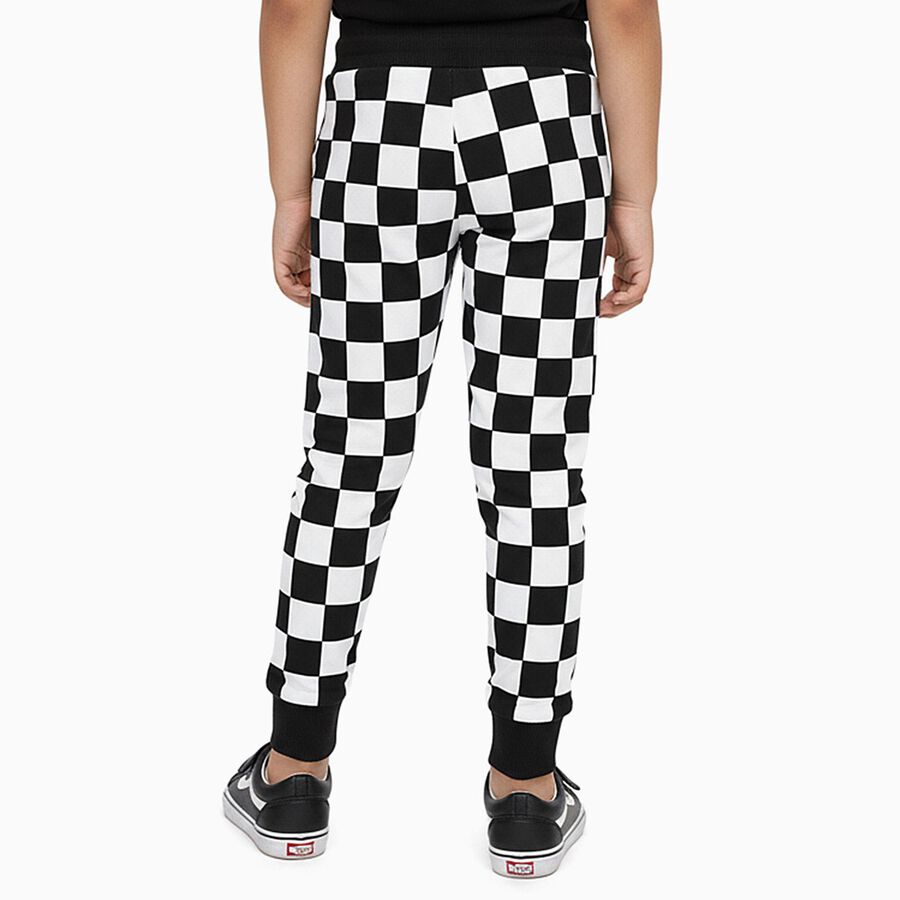 Boys' Black and White Checkered Cotton Blend Pyjama, Black, large image number null