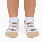 Infants White and Brown Regular Fit Animal and Stripe Design Pack of 2 Socks, काला, small image number null